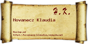 Hovanecz Klaudia névjegykártya